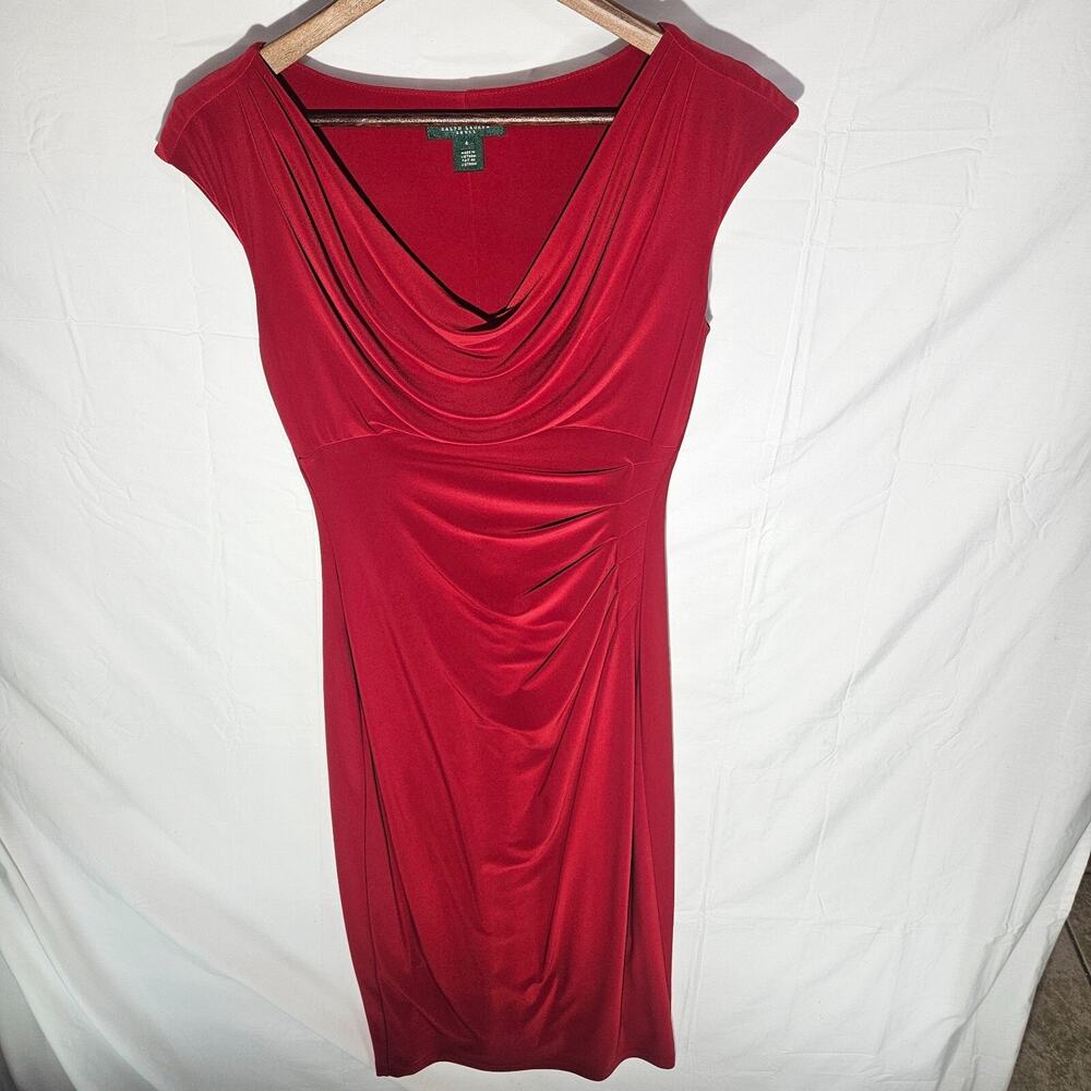 Ralph Lauren, Red Dress, Women's Size 4, Stretchable fabric